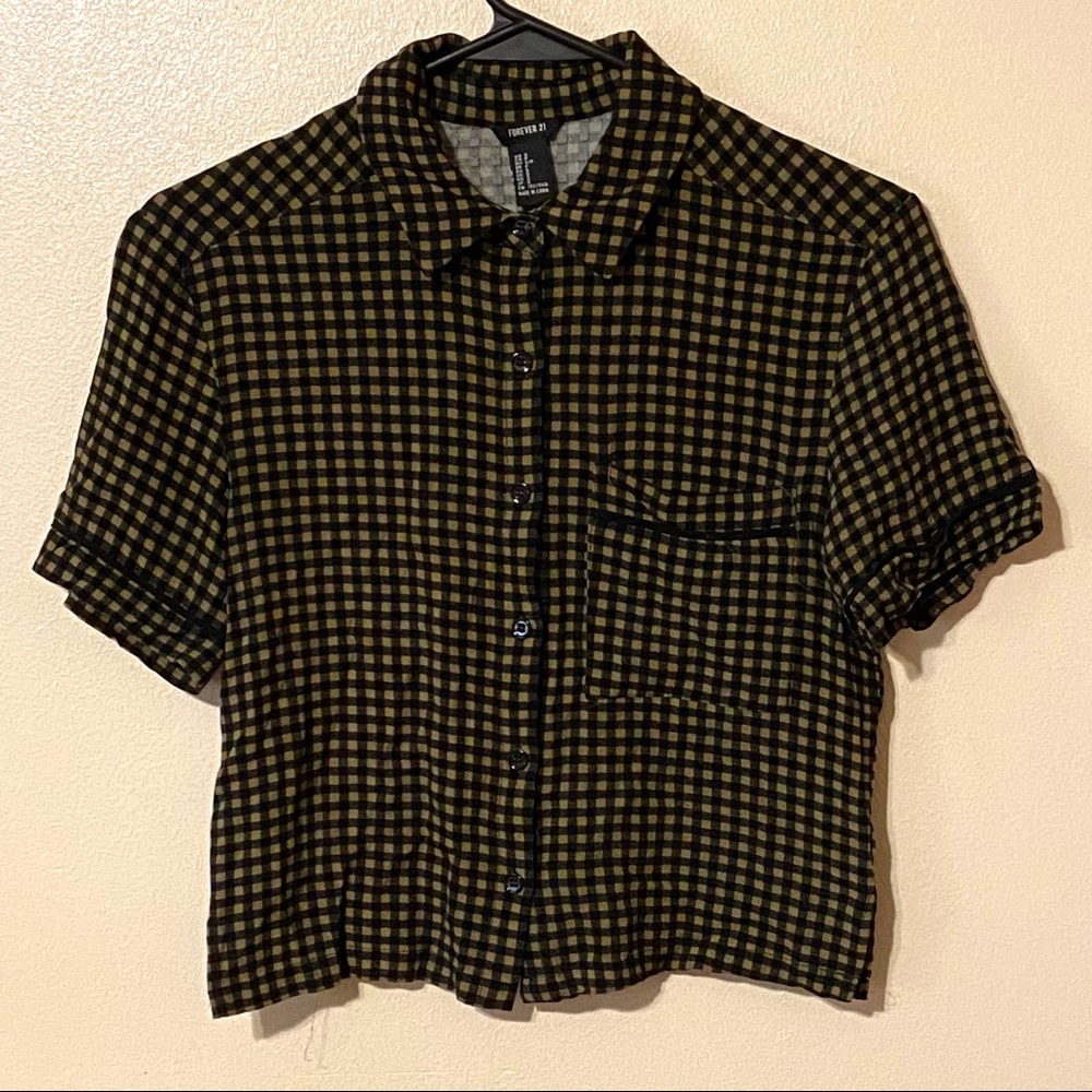 Forever 21 Button Down Crop Top